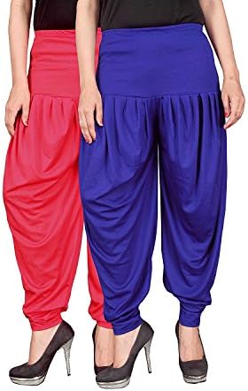 YogiYogi Beautiful Indian 100% Lycra Adjustable 2 Dhoti Style Harem Pants Set for Casual Wear, and Party Functions, and Other Occasions Women's Clothing