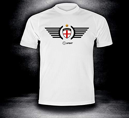 ElevenSports England Trikot 2018 mit GRATIS Wunschname + Nummer im EM WM Weiss Typ #EN2t – Geschenke für Kinder Erw. Jungen Baby Fußball T-Shirt Bedrucken