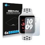 6x Savvies SU75 UltraClear Displayschutz Schutzfolie für Apple Watch Nike Plus Series 3 (38 mm) (ultraklar, einfach anzubringen)