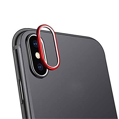 Preisvergleich Produktbild Upxiang Gehärtetes Kameraobjektiv Glasschutzfolie, Für iPhone X 9H Zurück Kameraalinse gehärtete Glas Film 3D Schutzhülle (Rot)