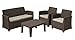 Produktbild Allibert 212406 Lounge Set Corona mit Kissenbox-Tisch (2 Sessel, 1 Sofa, 1 Tisch), Rattanoptik, Kunststoff, graphit
