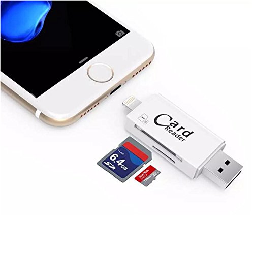 LOTUS LIFE® Neuer Kabel-Speicherkartenleser-Blitz USB-OTG SDHC Sd Karte Mikro-Sd TF Karten-Adapter für für Apple iPhone 5 / 5s / 5c / 6/6 Plus / 6s / 6s Plus, iPod Note 5, iPod nano 7, Mini 2 / mini 3 / mini 4, iPad 4 / iPad Luft / iPad Luft 2, iPad Pro, Computer, Mac, Laptop und PC - 3