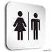 Produktbild Aluminium- WC Toiletten Türschilder der Extraklasse! • "Toiletten - WC" • In der Größe 150 x 150mm • Besonderheit: unsichtbare 5mm Abstandhalter verleihen dem Türschild einen exklusiven schwebe Effekt • Die Schilder bestehen aus 1,5mm starkem Aluminium mit veredelter Oberfläche (eloxiert) • kontrastreicherer Look als bei herkömmlichen Edelstahlschilder • pflegeleicht & langlebig • schneller Versand aus Köln!