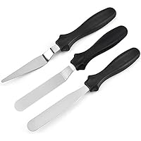MAXPERKX Cake Palette Knife for Baking Accessories | Set of 3 Offset Pallet Knife Made of Stainless Steel | Angled Icing Spat