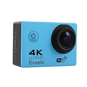 Exxelo (Now OR Never Deal with 12 Years Warranty) 4K Action Camera Ultra HD 170D Wide Angel Go Waterproof Pro Sports Video 1080 Camera, Dual 2 Inch LCD 16 MP Image Sensor 170 Wide-Angle Lens