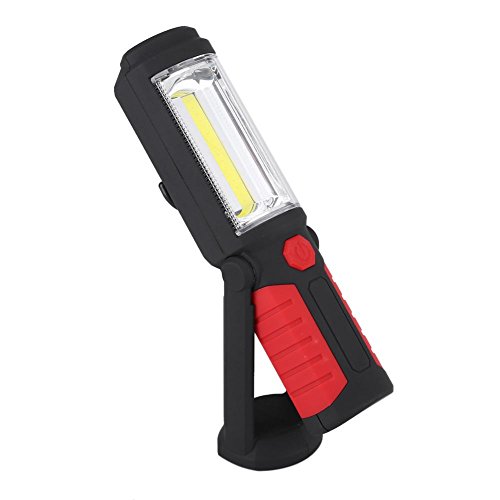Preisvergleich Produktbild LED Arbeitsleuchte Taschenlampe Superhelle 7W COB Werkstattlampe Tragbare Arbeitslicht Inspektionslampe Wiederaufladbare für Haushalt Werkstatt Auto Notfall mit Ständer, Haken und Magnetfuß von Zuoao(Rot)