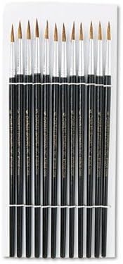 Charles Leonard® - Artist Brush, Size 6, Camel Hair, Round, 12/Pack - Sold As 1 Dozen - Pointed, round-headed brushes feature fine camel hair with seamless aluminum ferrule double-crimped to hardwood handle.
