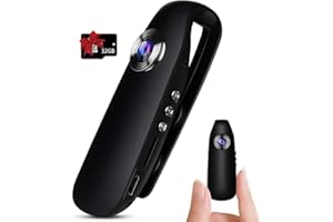 UCOCARE Spy Camera, Body 1080P FHD Small PIR Motion Detection, Video & Audio Recording, Widely Applied for Office, Law Enforcement, Meeting, Bike, Hiking (32G SD Card is Included), Black