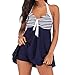 Produktbild Damen Plus Size Print Tankini Swimjupmsuit Badeanzug Beachwear Gepolsterte Badebekleidung Frauen sexy Neckholder Badeanzügen Bandeau Sommer Mode Schwimmanzug
