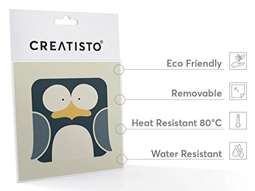 Fliesensticker – CREATISTO Dekoaufkleber für Fliesen Kindermotiv| Fliesen-Aufkleber Folie Sticker Küchen-Fliesen renovieren ohne Fliesenfarbe – Bad Küche Deko | 10×10 cm – Motiv Zoo Maniac – 9 Stück - 6
