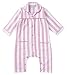 Piccalilly Organic Cotton Pink Girls Candy Stripe Woven Romper