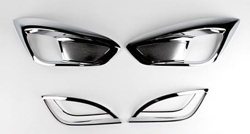 SAFE K031 Front Rear Chrome Fog Lamp Cover Garnish Molding Trim 4-pc Set For 2010 2011 2012 2013 Hyundai Tucson : ix35