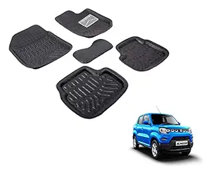 Auto Hub 3D Car Foot Mats Compatible for Maruti Suzuki S-Presso (Model : 2019) - Black