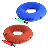 LYTIVAGEN 2 Stück Medizinische Sitzkissen Aufblasbar Weiche Dekubitus Kissen Rund Orthopädische Sitzring mit 2er Pumpe für Hämorrhoiden, Steibbeinschmerzen, Rollstühle, Schwangere (Braun, Blau) LYTIVAGEN 2 Stück Medizinische Sitzkissen Aufblasbar Weiche Dekubitus Kissen Rund Orthopädische Sitzring mit 2er Pumpe für Hämorrhoiden, Steibbeinschmerzen, Rollstühle, Schwangere (Braun, Blau)