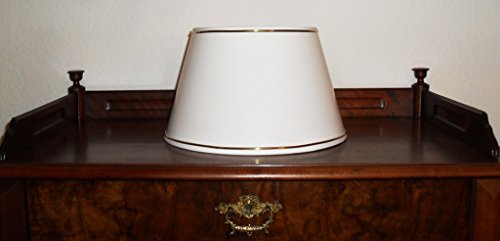 Designer Lampenschirm weiss konische Form Goldkante Ø 25bis 40cm (WEISS-20*30*18cm)