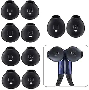 TKM 10 Pcs (5 Pair) for Samsung Level u Earbuds | Earbuds for Samsung Level U2 | Replacement Black Original Earbuds | Pack of 10 (Black)