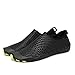 Produktbild LeKuni Badeschuhe Damen Herren Schwimmschuhe Kinder Surfschuhe Barfuß Schuhe Wasserschuhe Strandschuhe Aquaschuhe Rutschfeste Neoprenschuhe(46EU,ZZW_Schwarz)