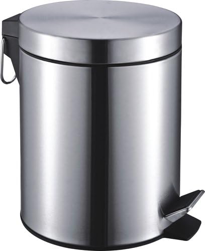 Siebella Pedal Bin for Cosmetics / Waste 5 L Stainless Steel Round