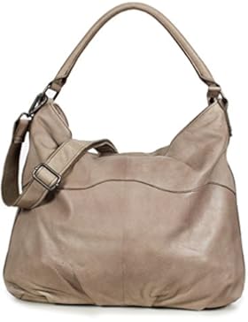 FREDsBRUDER Big Wave Schultertasche aus Rindsleder (38 x 35 x 7 cm), Farben:Beige (Winter Beige)