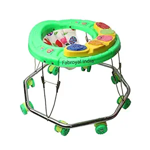 GENERIC Musical Baby Activity Walker for Kids with Music, Light and Adjustable Height - for Boys and Girls - Suitable Age 9 to 12 Months + (Green, 9-12 Months)