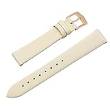 14mm beige High-End-Frauen-Satin-Korn echtes Leder Ersatz Uhrenarmband Band semi-matt