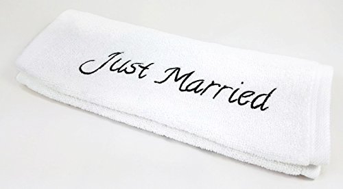 Hochzeits-Handtuch „Just Married“,- weiß, 30x50cm, Baumwolle, Geschenk, tolles Hochzeitsgeschenk für das Brautpaar / Hochzeitspaar - 5