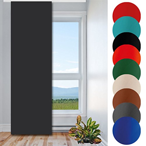 Verdunklungsgardine Moonlight Flächenvorhang inklusive Technik, modernes Wohnaccessoire bietet hervorragenden Blendschutz und ist in vielen verschiedenen Farben erhältlich (schwarz – jetblack/60×245 cm) - 6