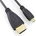 Produktbild Keple | 3M Micro HDMI (Typ D) auf HDMI (Typ A) | Panasonic DMC-FZ1000 | Vergoldetes Micro HDMI Kabel 1.4 / Full HD / HD Ready
