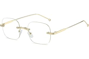 BAMINX Rahmenloser Brillenrahmen, modische Brillen, Unisex, ohne Sehstärke, klare Gläser, für Damen und Herren