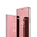 Produktbild COTDINFOR Samsung A9 Star Lite 2018 Hülle Ledertasche Handyhülle Mädchen Slim Clear Crystal Spiegel Flip Ständer Etui Hüllen Schutzhüllen für Samsung Galaxy A9 Star Lite 2018 Mirror PU Rose Gold MX.