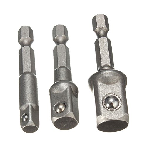 Adapter Nuss – TOOGOO(R) 3 Stk Bohrfutter Adapter fuer Bohrmaschine 1/4″ 3/8″ 1/2″ Sechskantnuesse Nuss - 2