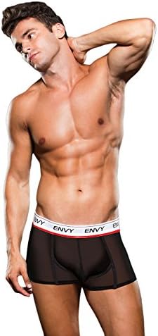 Baci Envy Medium/Large Black Microfiber Logo Elastic Low-Rise Trunk