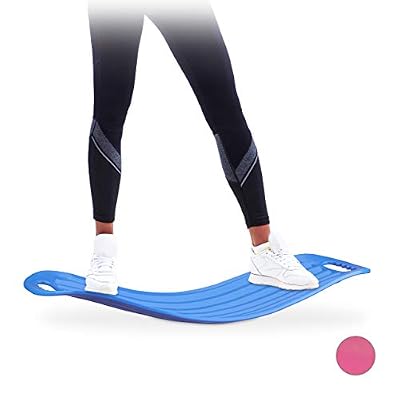 Relaxdays Planche d'équilibre Twist Board Balance Board entraînement fitness muscles abdos jambes 150 kg, bleu