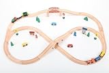 point-kids Holzeisenbahn Set 49 Teile, Zug komplett Set Holz