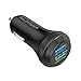 Price comparison product image Quick Charge 3.0 Car Charger, RAVPower 40W 3A Dual Car Adapter Fast Charger for iPhone XS/XR/XS Max/8/8 Plus, Galaxy S8 S7 Note8 and More Smartphones - Black