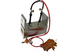 LSMIITTH Portable Propane Forge Double Burner with Double Doors for Knife Making, Blacksmithing