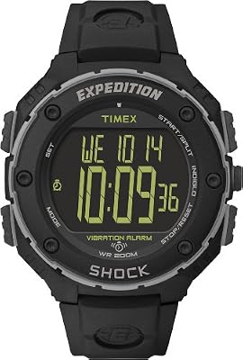 Timex - T49950SU - Expédition Super Shock Cat - Montre Homme - Quartz Digital - Cadran Noir - Noir - Noir - Résine