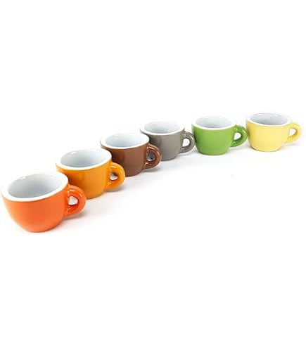SET 6 TAZZINE DA CAFFÈ CON PIATTINO IN LEGNO