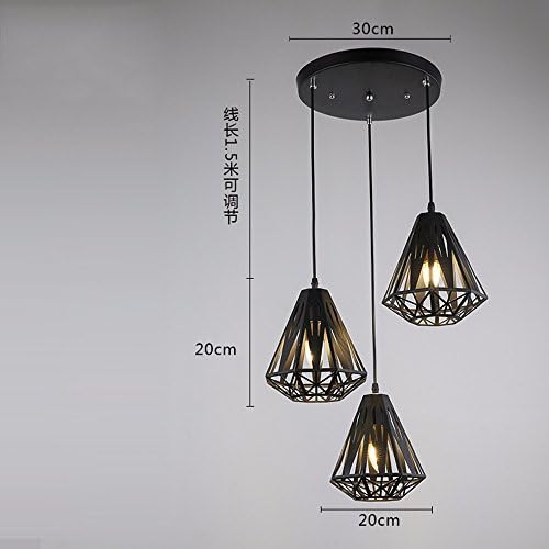 XHOPOS HOME Modern Vintage Pendant Light Hanging Ceiling Light LED Crystal restaurant Black Rotary Kitchen Living Room Bedroom Chandelier Decorative