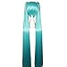 Vocaloid Miku Long Dark Blue Straight Women Anime Cosplay Wig With Two Ponytail+ Wig Cap
