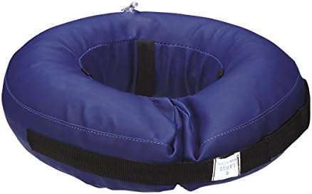 Total Pet Health Inflatable Dog Collars - Veterinarian-Approved Collars Designed to Prevent Pets from Scratching and Biting at Injuries, Stitches, Rashes, and Wounds - Small, Blue
