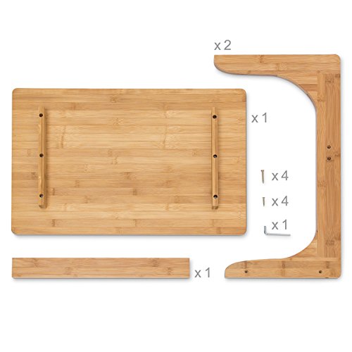 Relaxdays Laptoptisch Bambus H x B x T: ca. 62,5 x 60 x 40 cm Beistelltisch als auch als Notebook-Couchtisch aus Holz mit praktischer Ablage und optimaler Arbeitshöhe aus hochwertigem Bambus, natur - 5