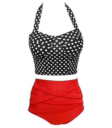 Y&L Tirantes Halter De Las Mujeres Trajes De Baño Lindo Dot Chicas De