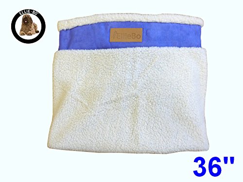 Ellie-Bo-Replacement-Dog-Bed-Cover-with-Faux-Suede-and-Sheepskin-Topping-87-x-57-cm-Large-Blue