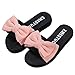 Produktbild Schlappen Damen Sommer Slipper Sandalen Flache Sandaletten Peep Toe Bow Dickboden Strand Hausschuhe Sommerschuhe Bequeme Modern Blau Rosa Rot 36-40