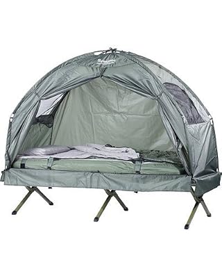 SEMPTEC Tente surélevée avec lit de camp, sac de couchage et matelas