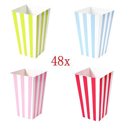JZK 48 Caja de Palomitas Contenedor de Dulces para Los Bocados de Partido Palomitas Gominolas Pequeñas Los Dulces o Los Regalos