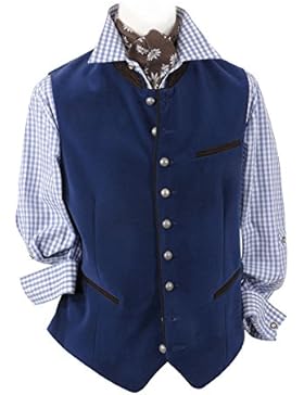 Edle Trachtenweste Herren Samt /Samtweste Trachten-Gilet Blau/Royal