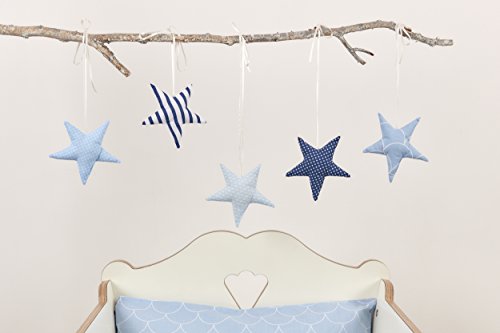 KraftKids Dekoration Stoffsterne blau weiß