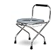 Produktbild QFFL Kommode faltbare Edelstahl-Schemel-schwangere Frauen-Toiletten-Sitz-2 Farben vorhanden Krücken Walker ( Farbe : A )